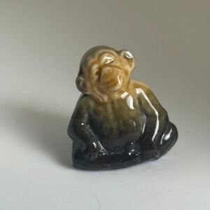 Vintage Wade Whimsies Chimpanzee Figurine Brown Ceramic Miniature England